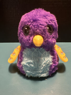 Hatchimals Penguala Penguin Purple yellow & Teal Electronic Toy. Tested, Works!