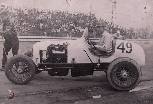 Vintage 1940s Auto Racing Photograph Oswego,NY MacDowell Sprint Car Chuck McNeal - Picture 3 of 5