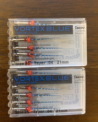 File Rotanti Dentali Dentsply Tulsa Vortice - Conico 21mm .04, Colore Blu, Per Endodonzia, Confezione Da 6 Pezzi Rettifica Dischi - Foto 2