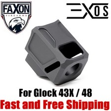 Faxon Exos-533 Pistol 9mm Compensator For Glock 43x 48 - G43 G48 Comp Faxon Exos-533 Pistol 9mm Compensator For Glock 43x 48 - G43 G48 Comp