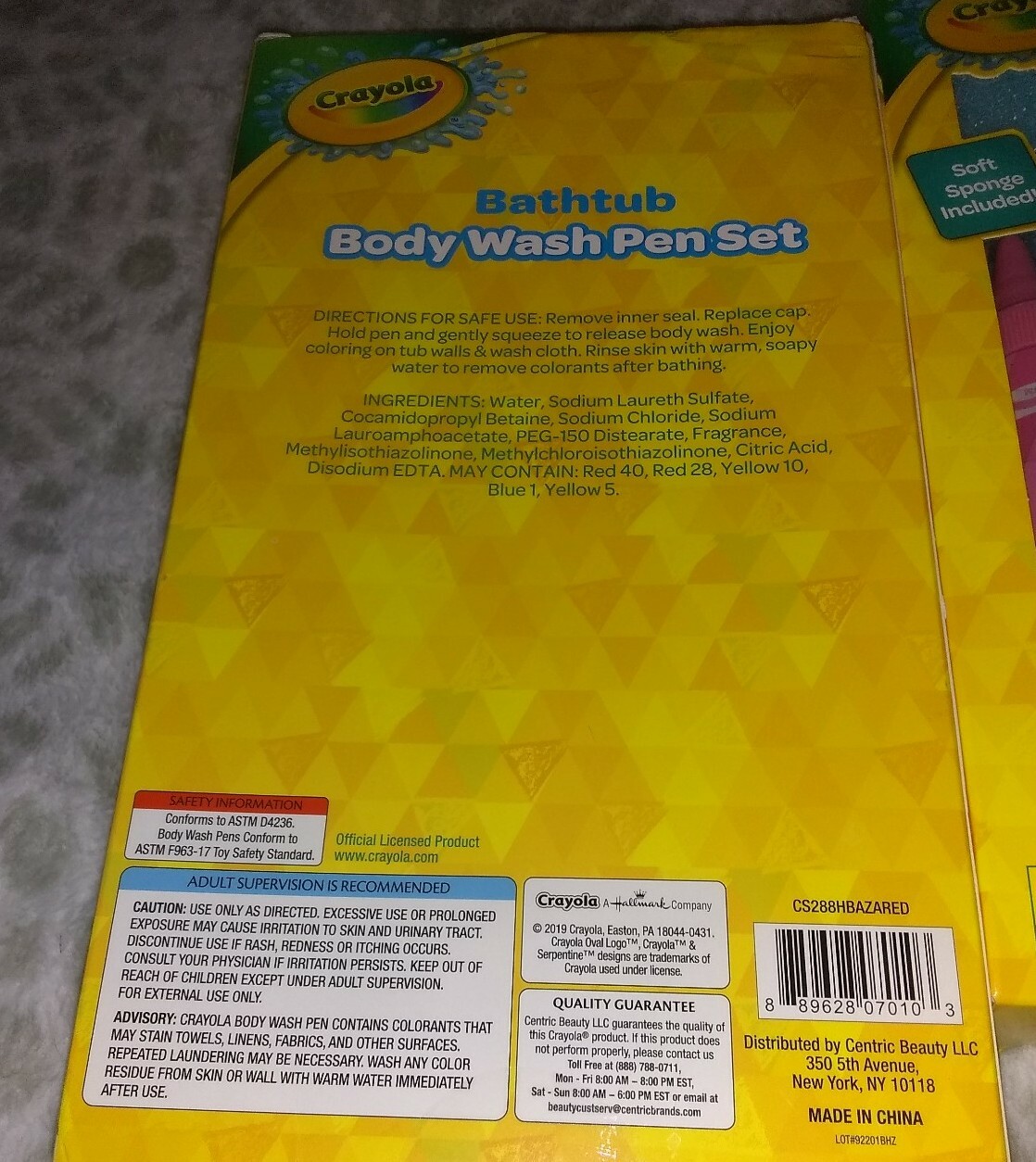 2 Crayola Bath Tub Crayons Kids Body Wash Pens Paint Sponge Craft