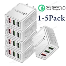 3-Port USB AC Charger Block Wall Adapter Travel Cube Brick For iPhone 8/7/6 Lot