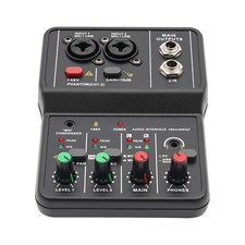 Professional DJ Audio Mixer Mini 2-channel Audio DJ Controller Sound Mixer 48V