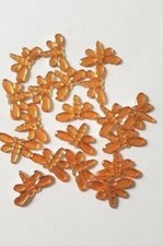 CraftbuddyUS 100 pezzi libellula acrilica 12 * 19 mm retro piatto ARANCIONE senza adesivo