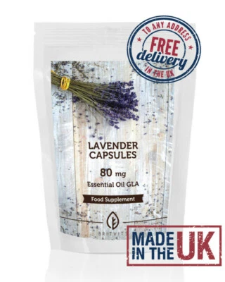 BRITVITS Lavender Oil Lavendula 80mg GLA Capsules Natural