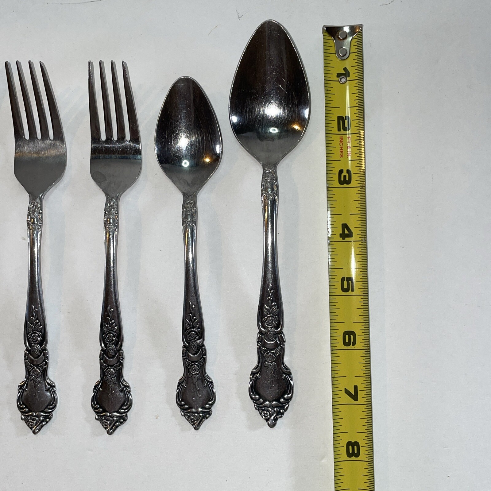 5 - National Stainless ROSE & LEAF Flatware Japan Assorted Forks & Spoons