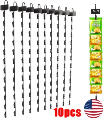 LEHOM Chip Holder 10Pack Merchandising Hanging Strips Chip Retail Metal Clip on Strips