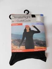 Cuddl Duds ClimateRight Women's Long Sleeve Crew-Black-XXL-NEW