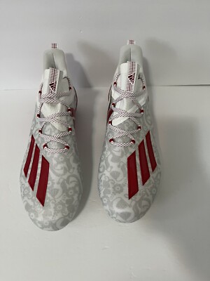 Adidas Adizero Reign Young King Football Cleats Sz 12 Red White Floral FU6708 