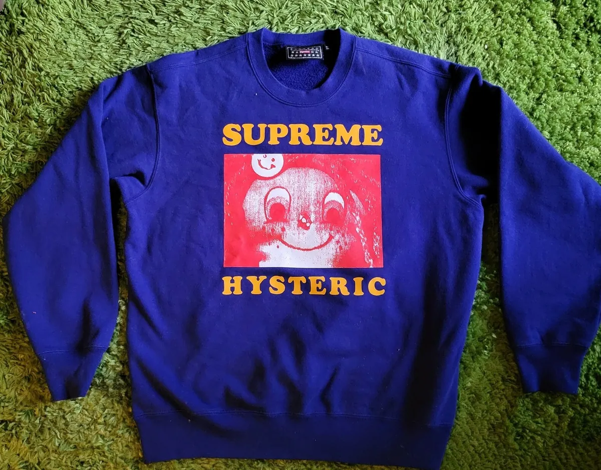 supreme x hysteric glamour graphic crewneck Sweatshirt in blue ss21 size  small