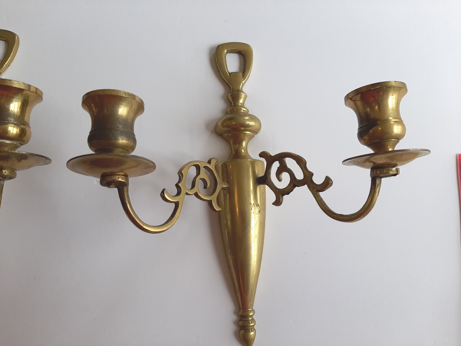 Pair of Vintage CM Brass Wall Candle Sconces eBay