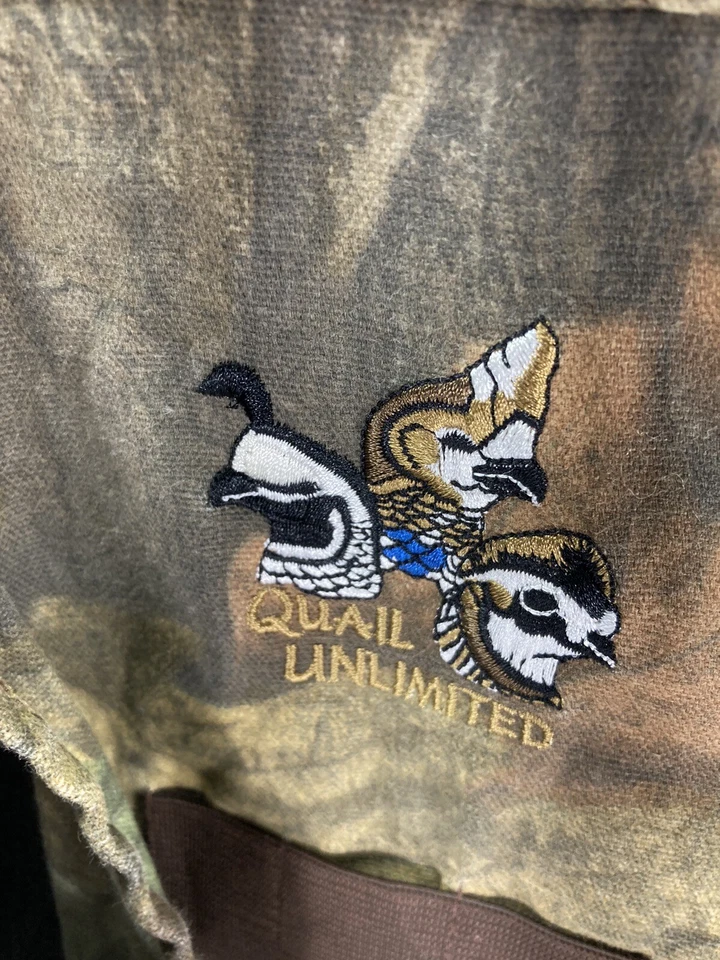 Quail Unlimited Vest Men Size XL Camouflage Full Zip Shooting Hunting Vintage - Image 4 of 4