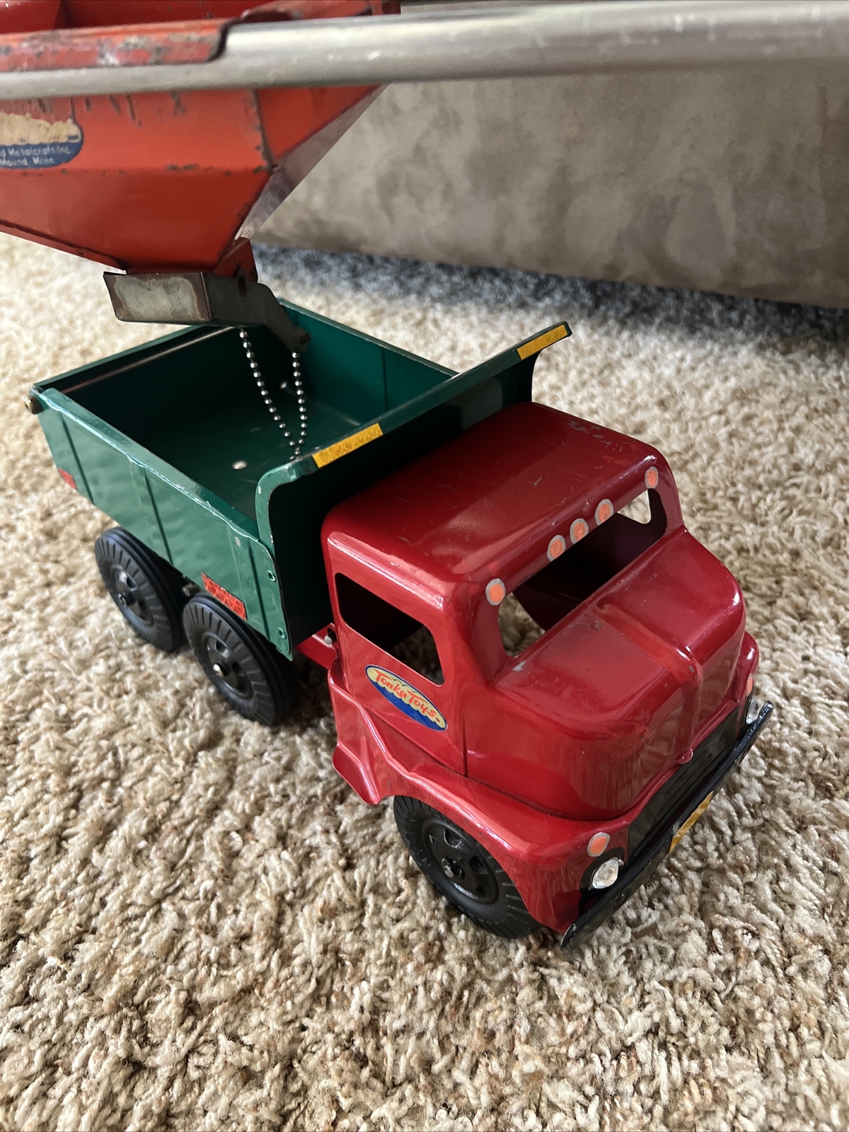 Vintage classic Tonka 1955 aerial sand loader set w dump truck great