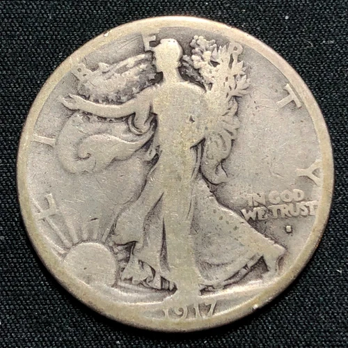 1917-S Silver Walking Liberty Half Dollar Good Condition Obverse Mint Mark