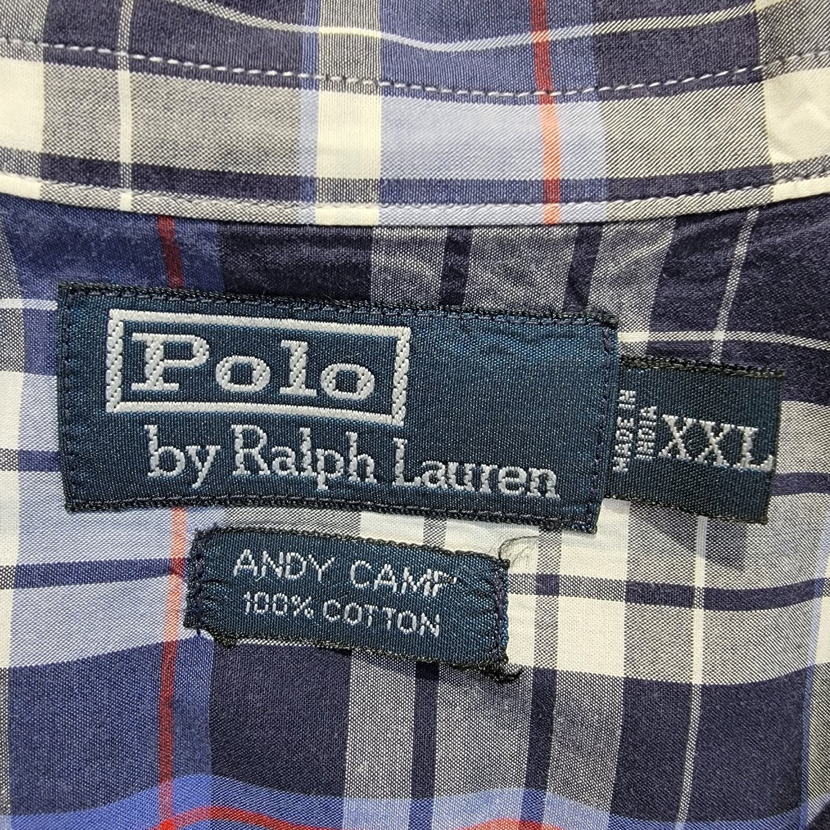 Polo Ralph Lauren Andy Camp Mens Blue Plaid Button Up Pocket 