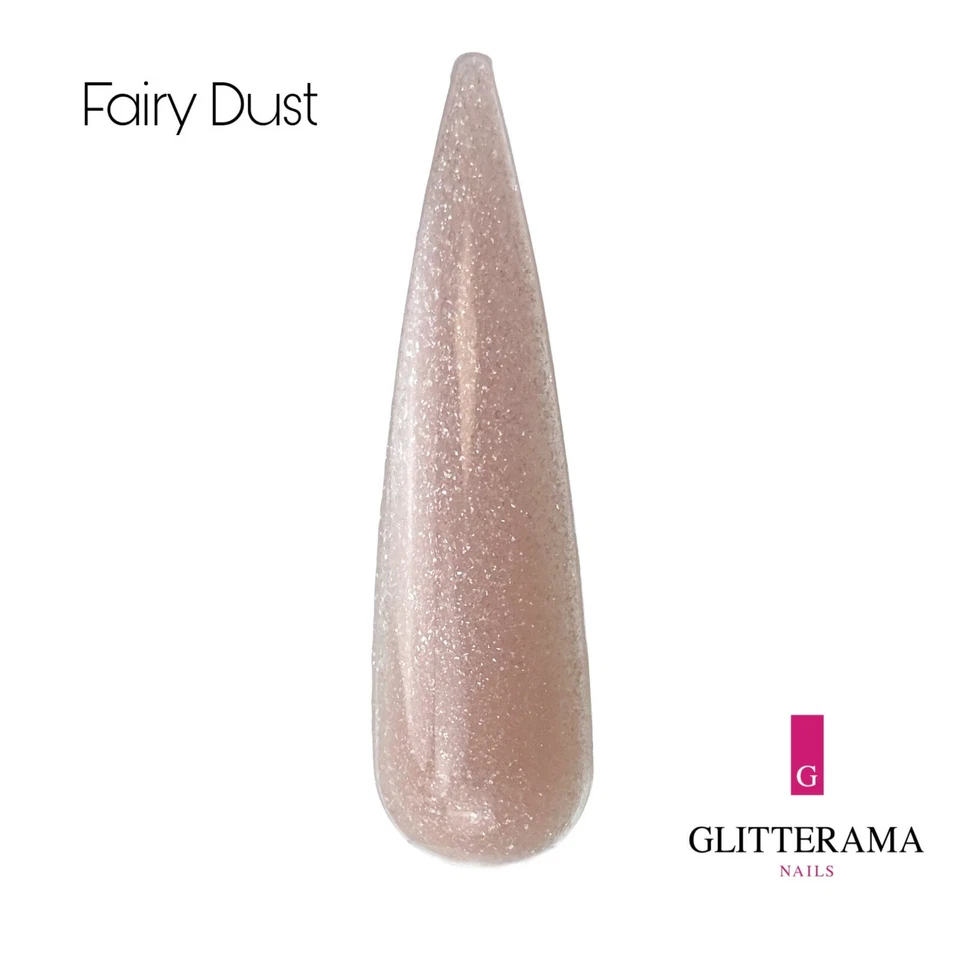 FAIRY DUST Coloured acrylic powder Glitterama shimmer glitter pink nartural nude