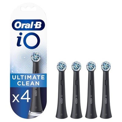 Oral-B iO Ultimate Clean Electric Toothbrush Head, Pack of 4, Black-NEW-HH