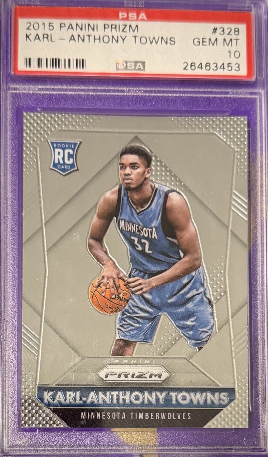 2015-16 Panini Prizm - Rookies Karl-Anthony Towns #328 (RC) PSA 10