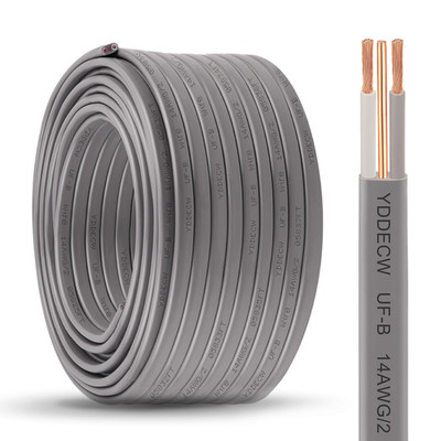 Yddecw 14/2 Uf-B Wire - 100Ft 100 Pure Copper 14Awg 2 Connector Direct Burial