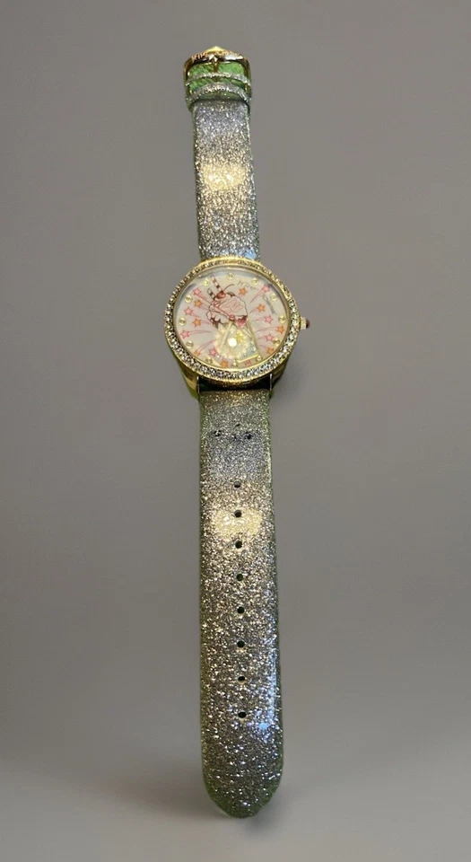 RARE BetseyJohnson Milkshake/Rhinestone Watch w/SilverGlitter Band Needs Battery - Image 4 of 4