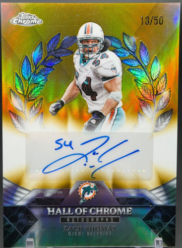 Zach Thomas #HOCA-ZT 2025 Topps Chrome Hall of Chrome Autograph card