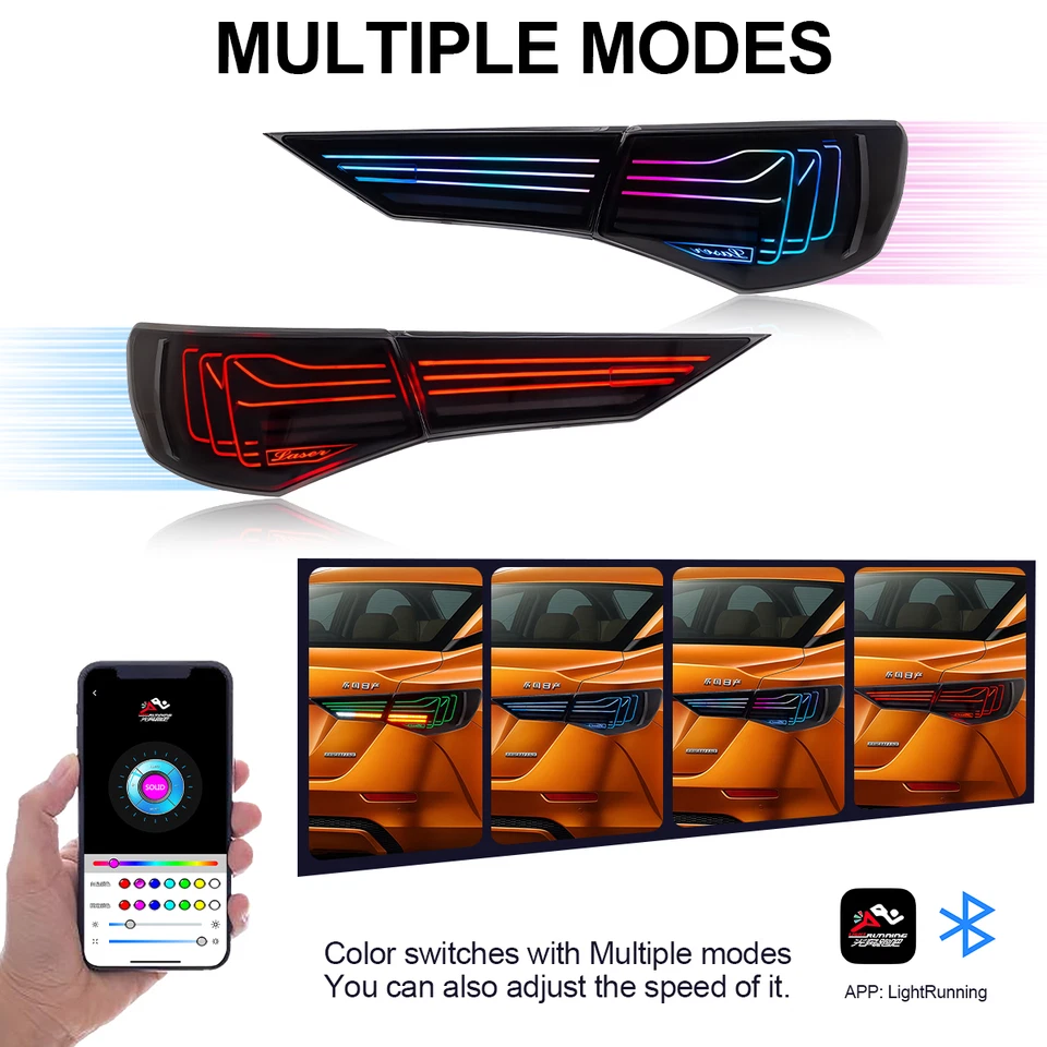 RGB LED Tail Lights Assembly For 8th Gen 2020-25 Nissan Sentra — 第 3/4 张图片