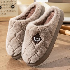 Men Winter House Slippers Non Slip Warm Plush Indoor Shoes Slide Flip flop Gift