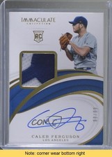 2019 Panini Immaculate Rookie 88/99 Caleb Ferguson #25 Patch Auto READ 4wu