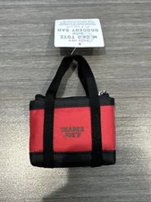 Trader Joe's Black Micro Tote & Red Straps, Red Reusable Grocery Bag Inside, NEW