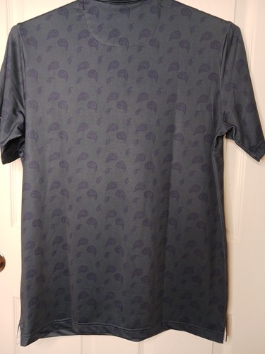 Boston Scott Golf Polo Shirt NWT Mens Small Paisley Wicking Golftec Modern Fit - Picture 5 of 11