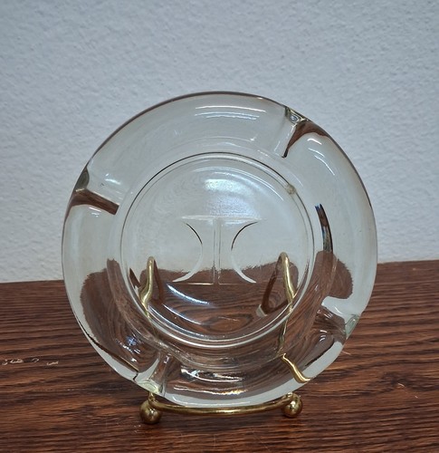 Hilton Hotels Clear Heavy Glass Ashtray With Embossed Logo