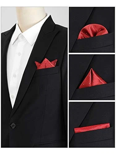  Мужские карманные квадраты классические атласные носовые платки в горошек однотонные для  - Изображение 4 из 4