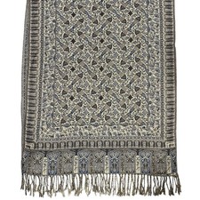Pashmina Silk Scarf Shawl Wrap Paisley Floral Blue Beige Brown  Gold Sparkle