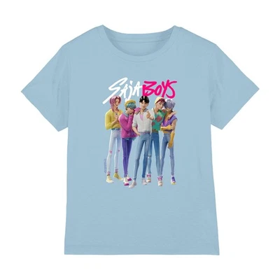 NETFLIX Kpop Demon Hunters - Saja Boys Boy Band Kinder T-Shirt, hellblau