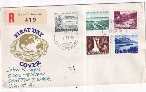 Switzerland B232-6 Registered First Day Cover