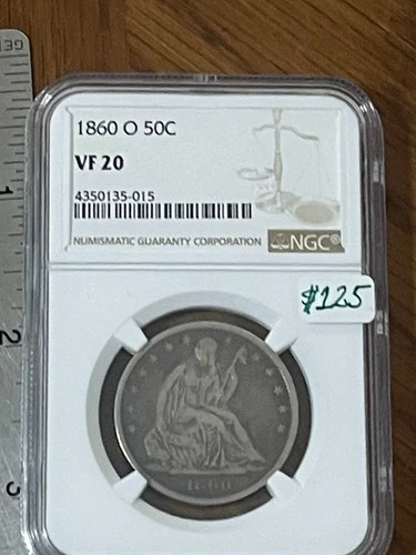1860 O NGC VF20 Seated Liberty Half Dollar