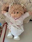 Vintage 1985 Cabbage Patch White Girl Doll W Tennis Dress,  Jacket, Shoes, Socks