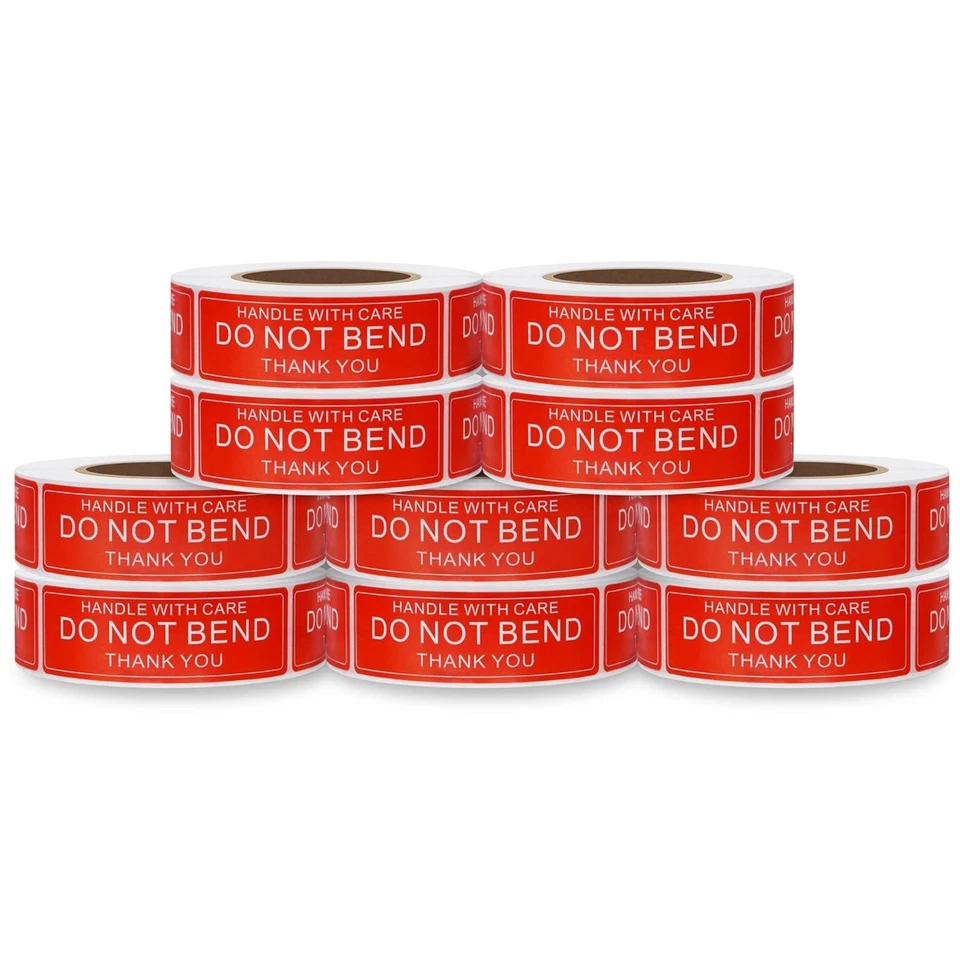 Fragile Shipping Warning Labels - 5000 Do Not Bend Stickers for Careful Handling - Image 3 of 4