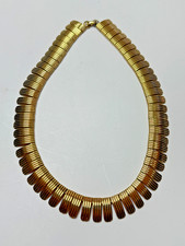 Vintage Napier Gold Tone 15" Choker Collar Necklace Cleopatra Egyptian Style