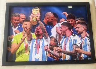 Framed Alexis Mac Allister Argentina World Cup Winner Hand Signed A3 Photo & COA
