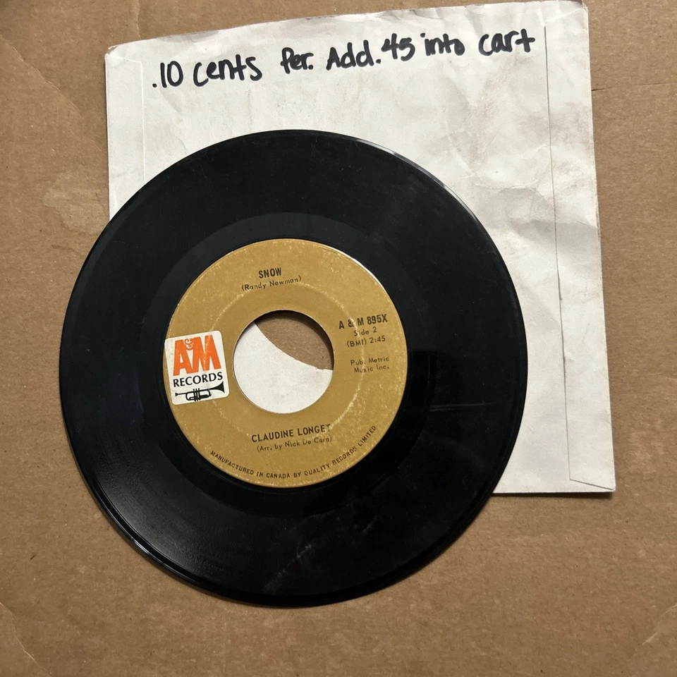 Claudine Longet I Don't Intend To Spend Christmas Without You/Snow A&M  45 - Image 2 of 2