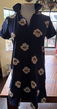 PRADA 100% Cotton polo  Dress, Blue Poppy print  Italy Sz 38 EUC