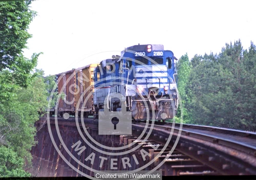 ORIGINAL SLIDE ALABAMA & GULF COAST RR GP30 # 2180 ALABAMA RIVER BRIDGE 2001