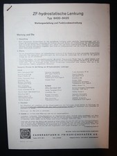 Stara instrukcja: układ kierowniczy hydrostatyczny ZF - typ 8420-8425 / instrukcja konserwacji