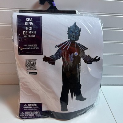 Seasonal Visions Sea King Halloween 4 PC Light Up Costume Kids 14-16 Multicolor