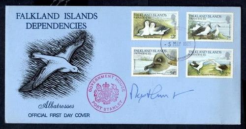 Falkland Islands - 1985 Albatrosses First Day Cover Signed by Governor Rex Hunt