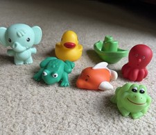 Bath Toys Rubber Ducky Frogs Squirt Floating Elephant