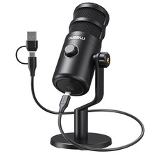 USB Dynamic Microphone, Podcast Recording Microphone with Gain Knob, Plug Pl...