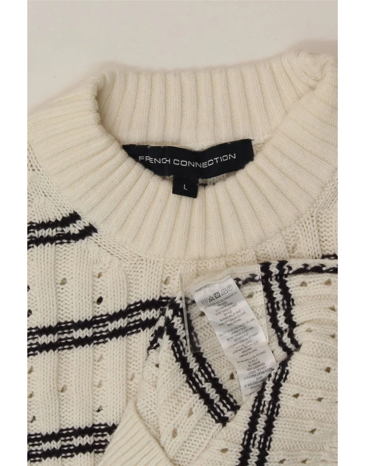 Suéter jersey cuello redondo FRENCH CONNECTION para mujer Reino Unido 14 grande blanco AY04 Foto 3 de 3