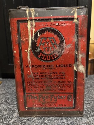 Fyr-Fyter Vaporizing Liquid Refill 1 Gallon Metal Advertising Can; Dayton OH
